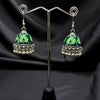 Oxidized Green Bell Jhumki