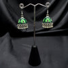 Oxidized Green Bell Jhumki