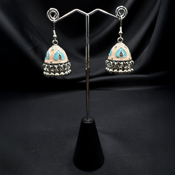 oxidized Coral Sky Bell Jhumki