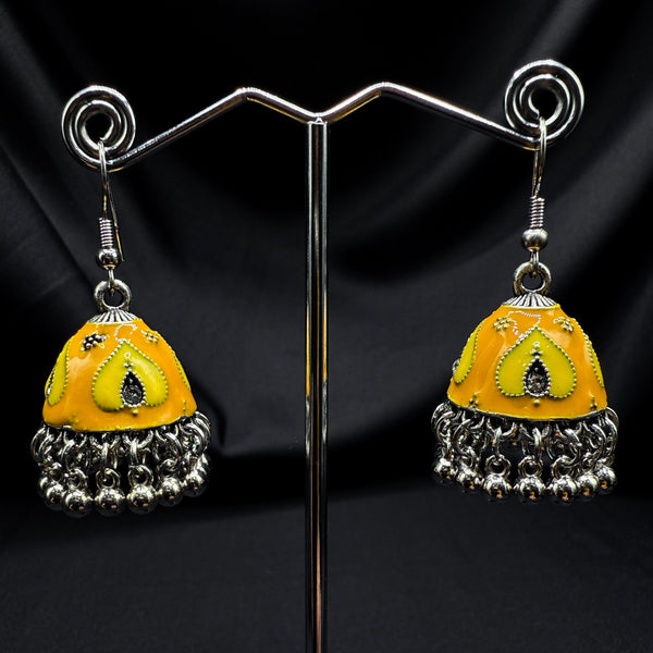 Oxidized Yellow Bell jhumki