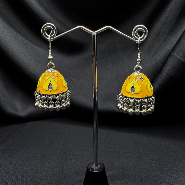 Oxidized Yellow Bell jhumki