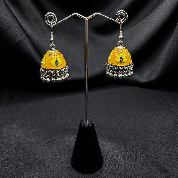 Oxidized Yellow Bell jhumki