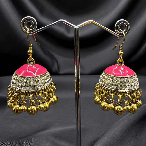 Pink Enamal Jhumka