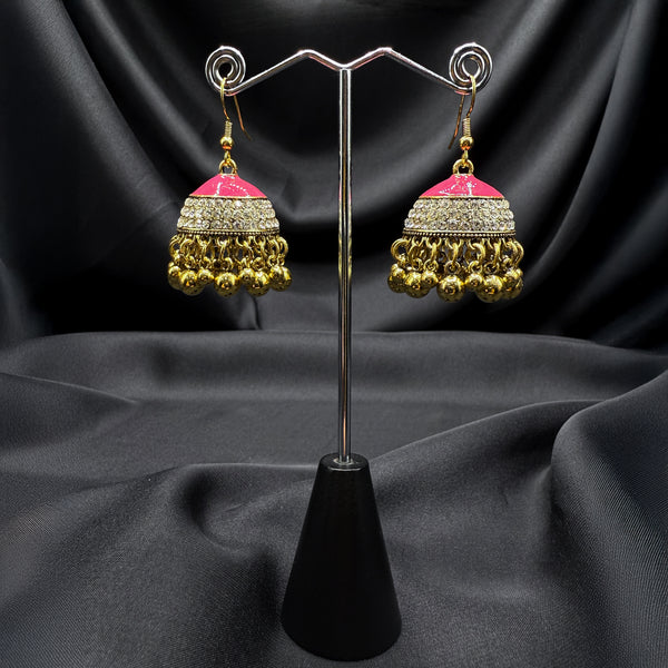 Pink Enamal Jhumka