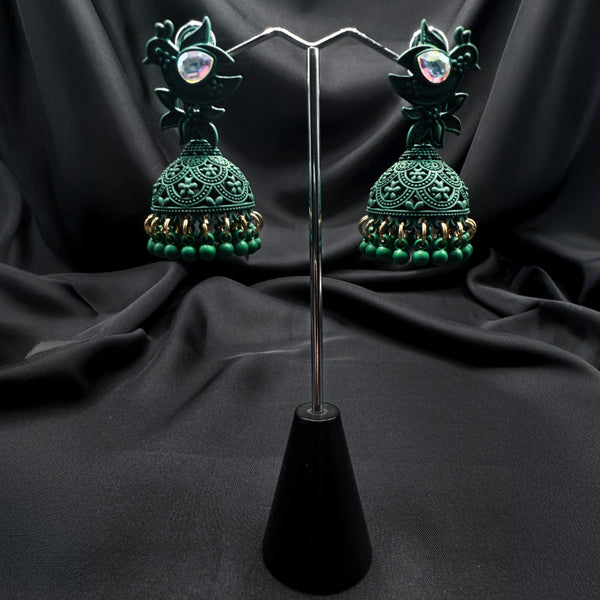 Handcrafted Teal Jhumkas