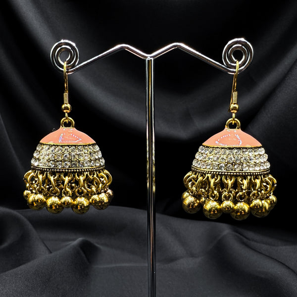 Peach Enamal Jhumka