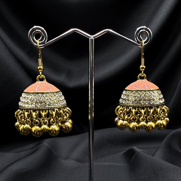 Peach Enamal Jhumka
