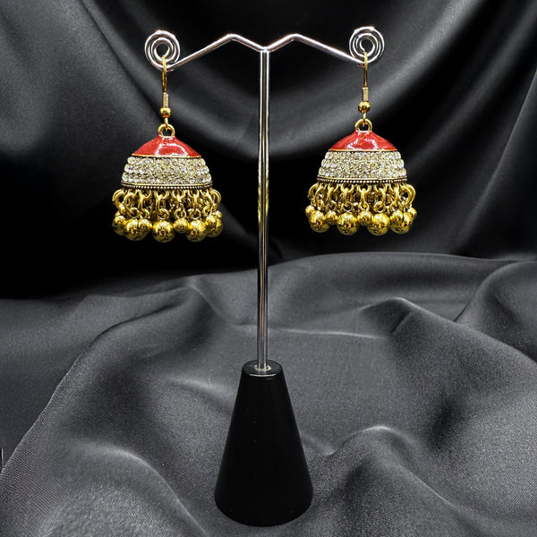 Red Enamal Jhumka