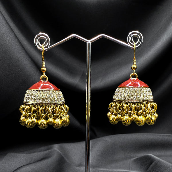 Red Enamal Jhumka