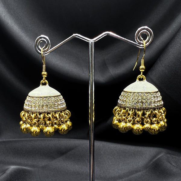 White Enamal Jhumka