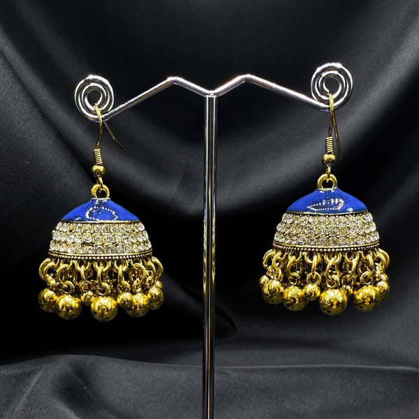 Blue Enamal Jhumka