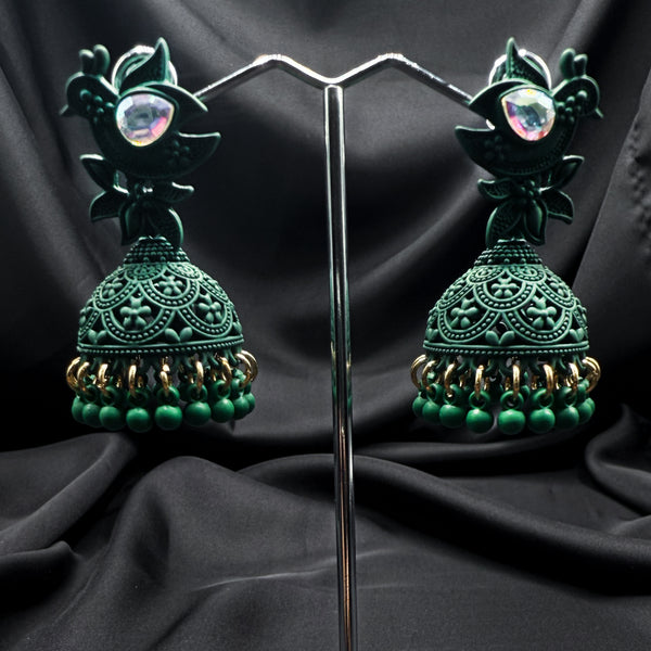 Handcrafted Teal Jhumkas