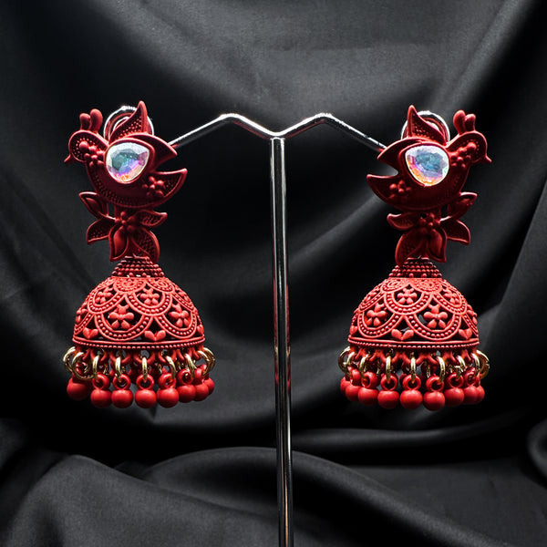 Handcrafted Red jhumkas