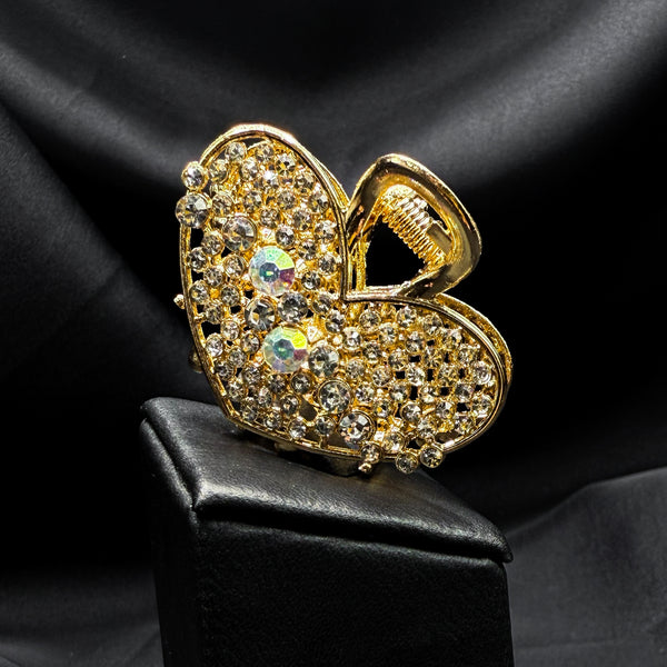 Gold Heart Hair Clawk Clip