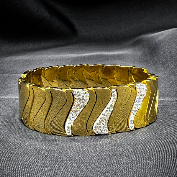 Stainless steel Layered Wide Bangle