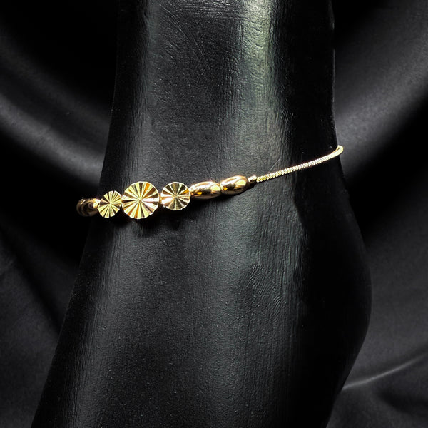 gold-toned Anklet with circular cut beads