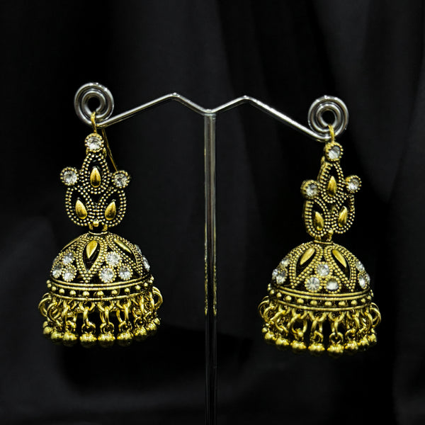 Golden Jhumka Earings With Bell Shaped