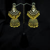 Gold Jhumka Earings With Small Dangling Beads