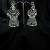 Silver Jhumka Earings With Small Dangling Beads