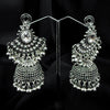 Silver Jhumka Earings With Small Dangling Beads