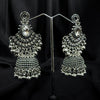 Silver Jhumka Earings With Small Dangling Beads