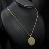 Gold Circular Pave Necklace