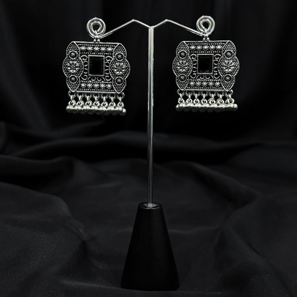 Silver Ethnic Set With Black Stone