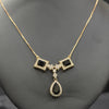 Gold Plated Necklace Set With Black Stones