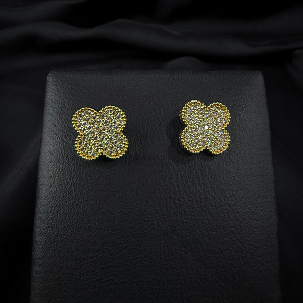 Silver Clover Stud Earings