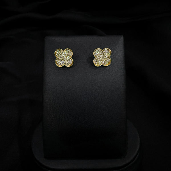 Silver Clover Stud Earings
