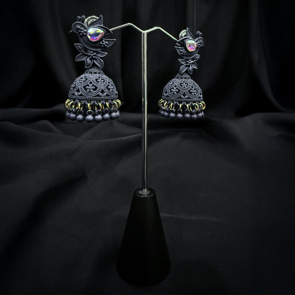 Handcrafted Grey Jhumkas
