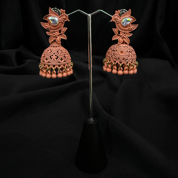 Handcrafted Peach Jhumkas