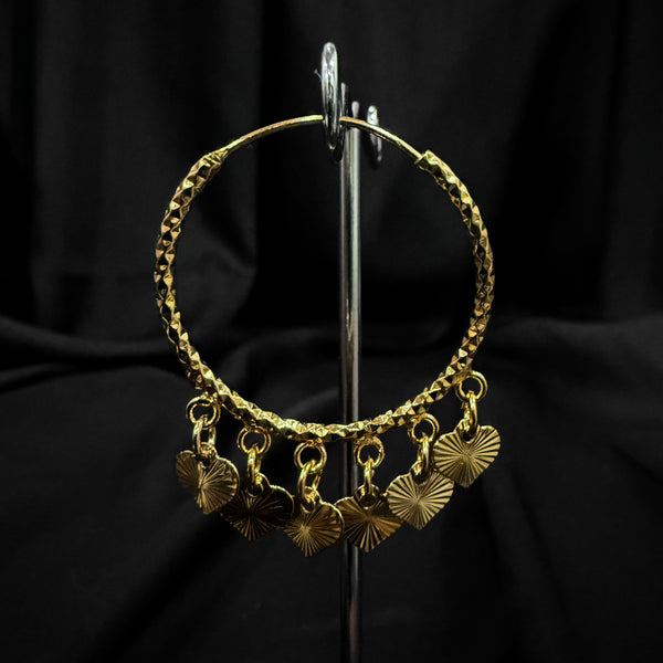 Gold Plated Heart Hoop Earings