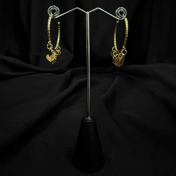 Gold Plated Heart Hoop Earings