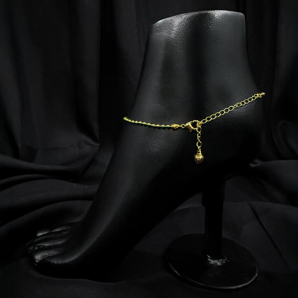 Gold Plated Beaded Chain Ankelt