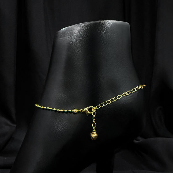 Gold Plated Beaded Chain Ankelt