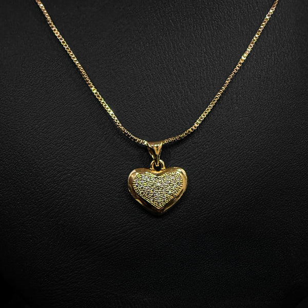 Gold Heart Stone Necklace