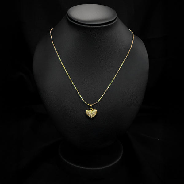 Gold Heart Stone Necklace