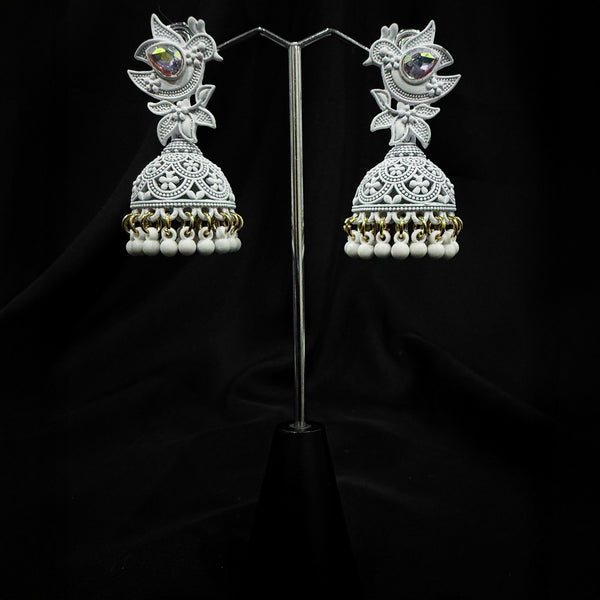Handcrafted White Jhumkas