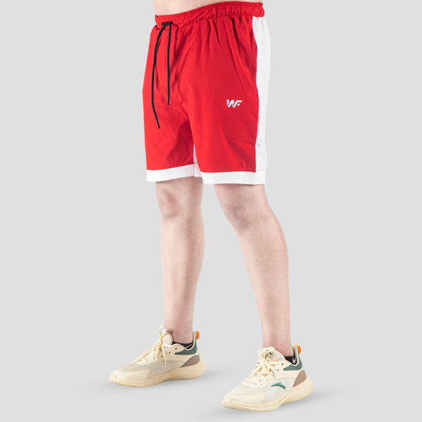 Red/White Micro Interlock Training Shorts