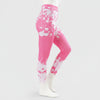 Neon pink and white pattern leggings