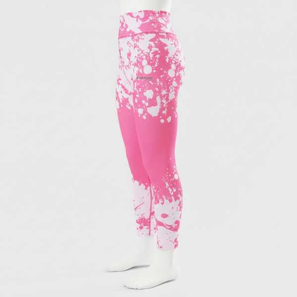 Neon pink and white pattern leggings