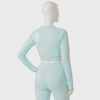 Aqua Full sleeve Cropped Top