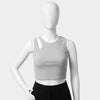 Light Grey Ribbed Cut-Out Crop Top