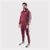 Maroon Tracksuit With Three White Stripes