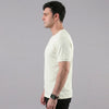 White Ribbed Crew Neck T shirt