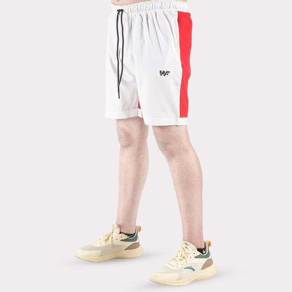 White/Red Micro Interlock Training Shorts