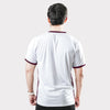 White Round Neck T-Shirt with Maroon Side Panel