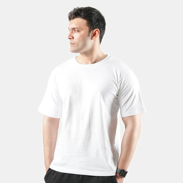 Plain White Relaxed Fit Round Neck Tshirt