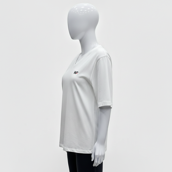 Plain White V-Neck Relaxed Fit Tshirt